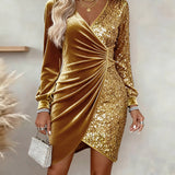 Emilia | Midi Christmas Dress with V-Neck