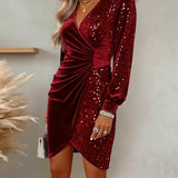 Emilia | Midi Christmas Dress with V-Neck