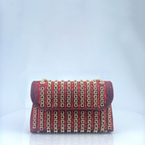 Alba | Chic Shoulder Bag with Chain and Coloured Diamonds