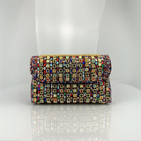 Alba | Chic Shoulder Bag with Chain and Coloured Diamonds