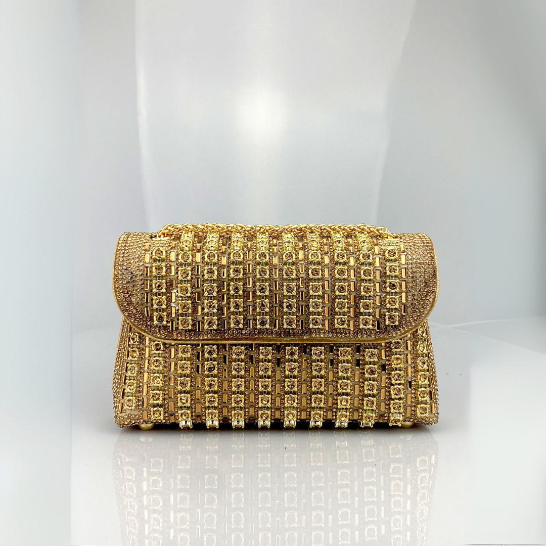 Alba | Chic Shoulder Bag with Chain and Coloured Diamonds