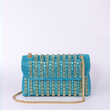 Alba | Chic Shoulder Bag with Chain and Coloured Diamonds
