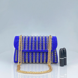 Alba | Chic Shoulder Bag with Chain and Coloured Diamonds