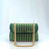 Alba | Chic Shoulder Bag with Chain and Coloured Diamonds
