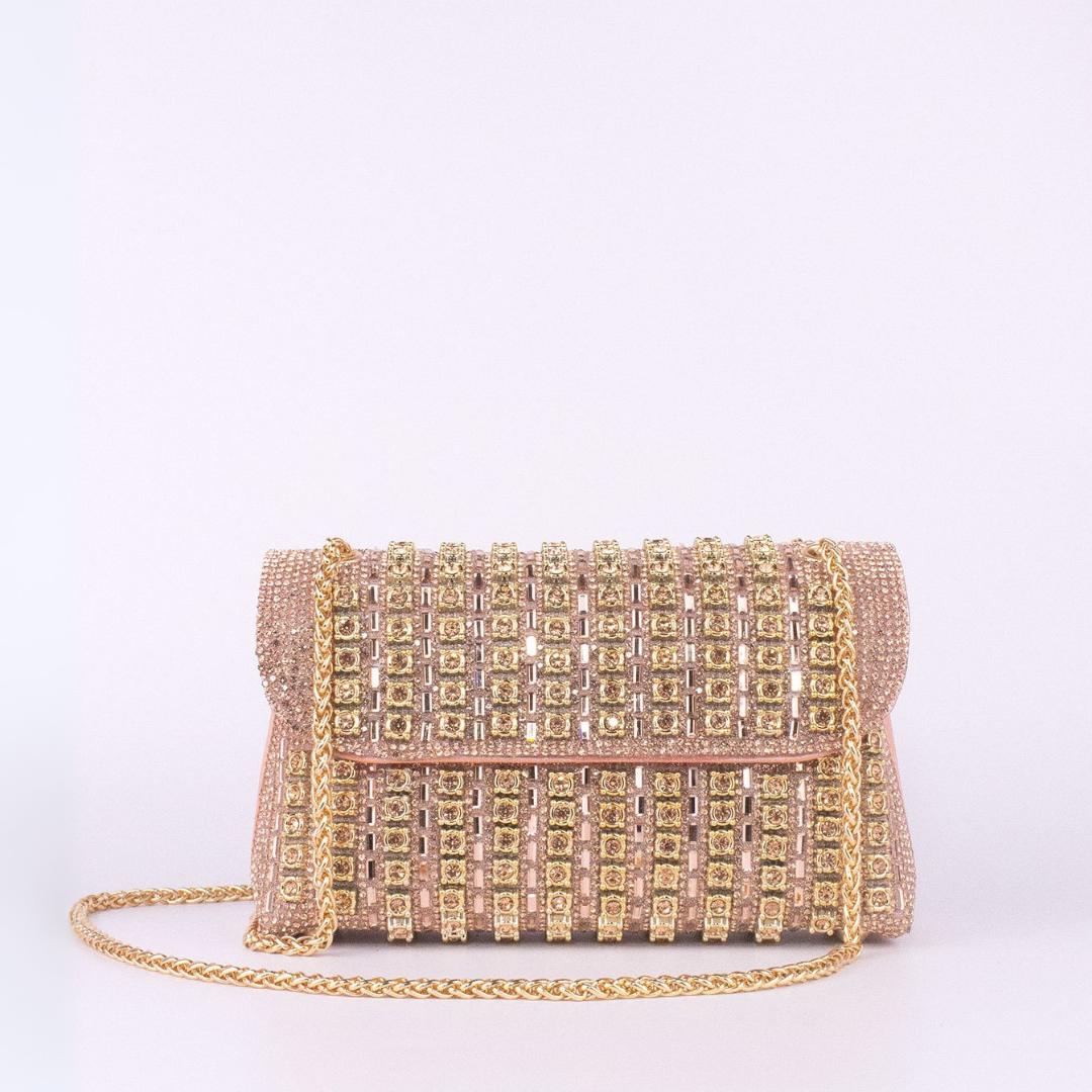 Alba | Chic Shoulder Bag with Chain and Coloured Diamonds