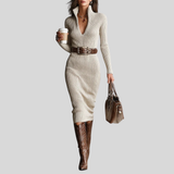 Julieta | Midi Dress with Long Sleeves and Belt