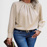 Dottie Long Sleeve Top with Lace Collar