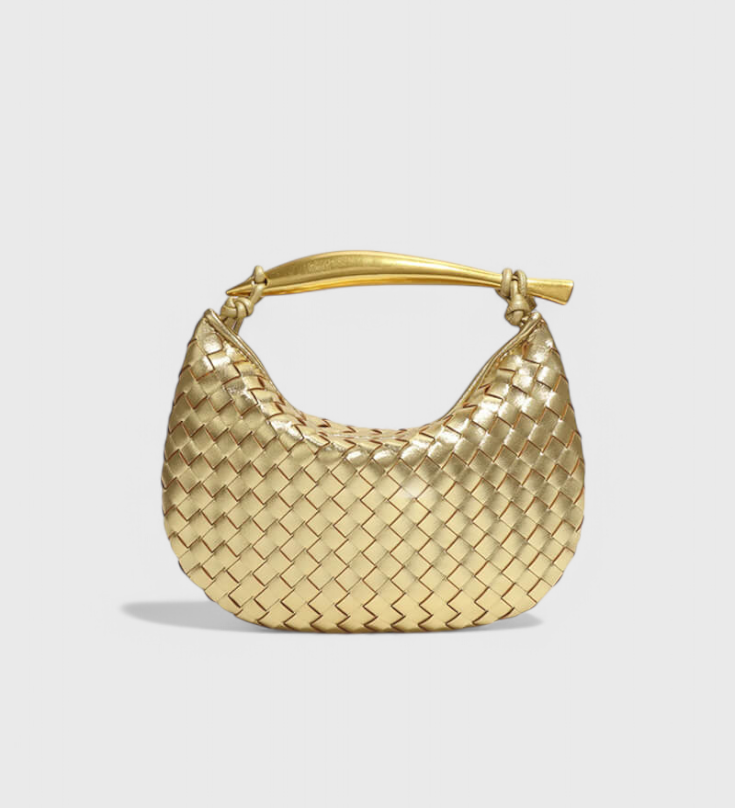 Paola - Woven Bag with Golden Handle