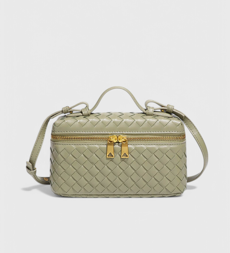 Milla Mini Woven Bag with Gold Accents