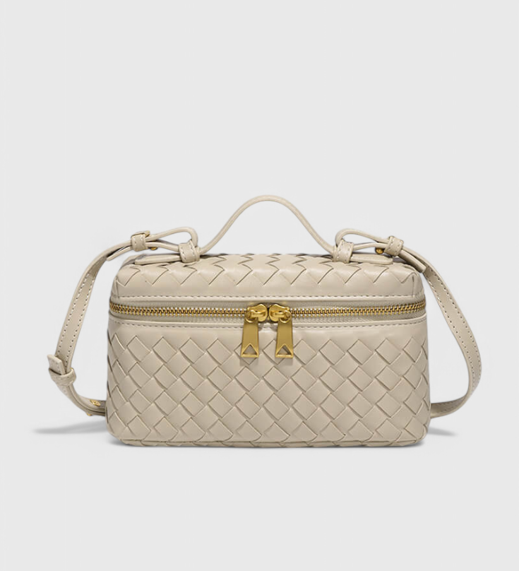 Milla Mini Woven Bag with Gold Accents