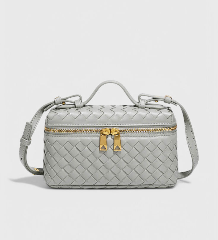 Milla Mini Woven Bag with Gold Accents