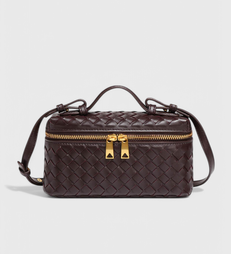 Milla Mini Woven Bag with Gold Accents