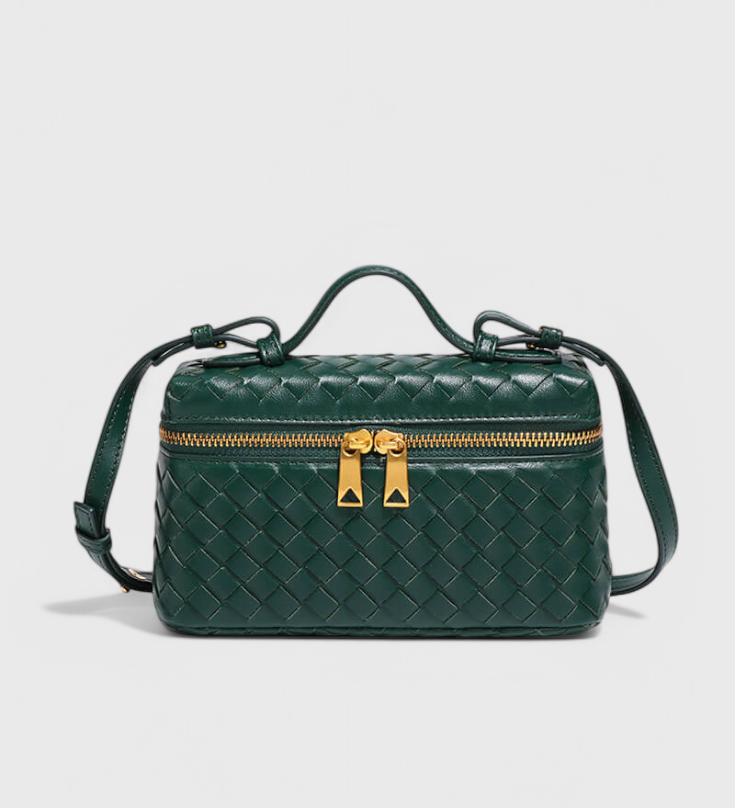 Milla Mini Woven Bag with Gold Accents