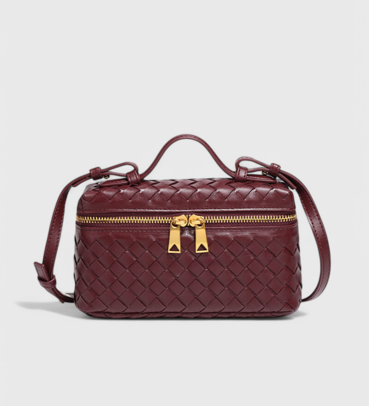 Milla Mini Woven Bag with Gold Accents