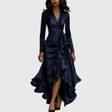 Valentina – Elegant Satin Dress with Draping