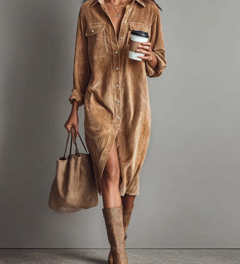 Estela – Midi Corduroy Dress