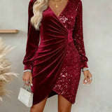 Emilia | Midi Christmas Dress with V-Neck