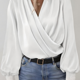 Quinn Elegant Long Sleeve V-Neck Blouse