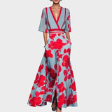Emily - Floral V Neck Dress