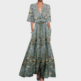 Emily - Floral V Neck Dress
