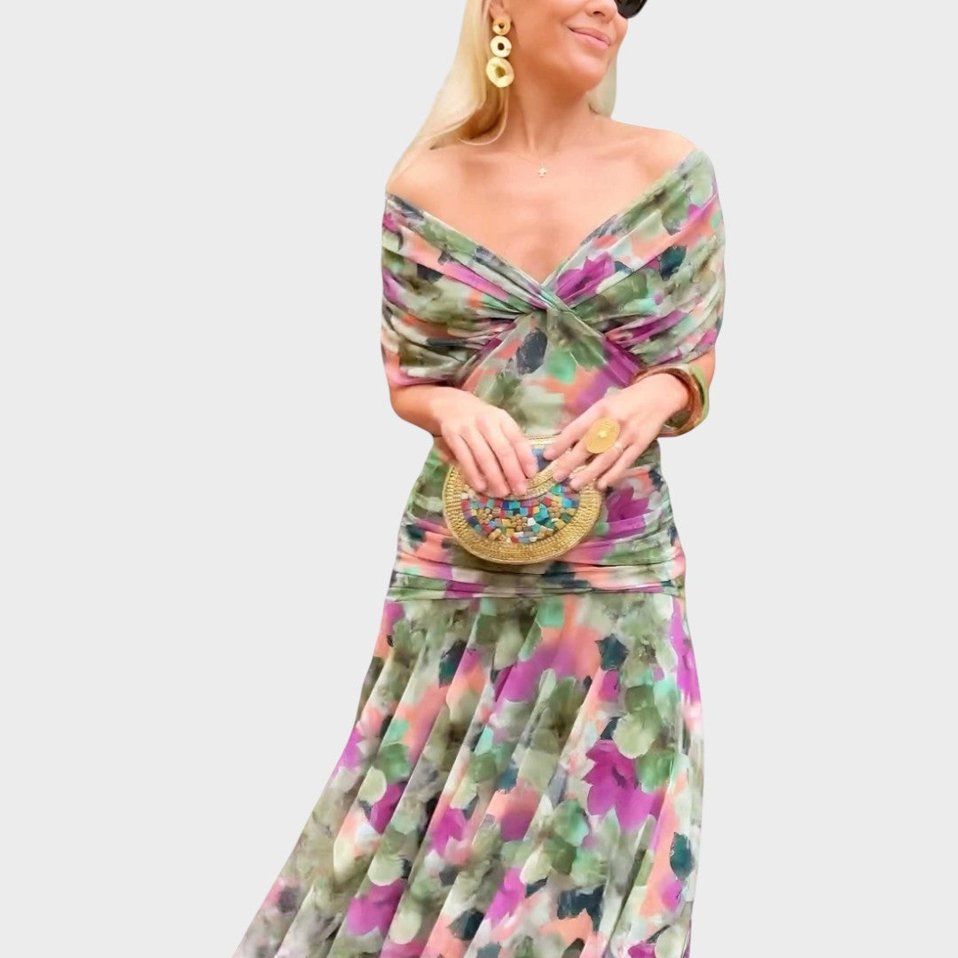 Lora - Long Dress with V-Neck