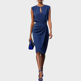 Moana – Long Sleeve Midi Dress with Round Neck