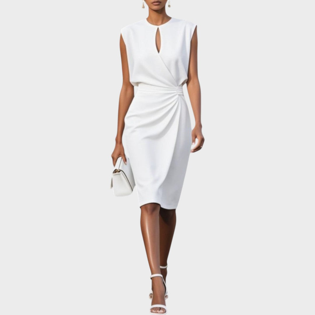 Moana – Long Sleeve Midi Dress with Round Neck