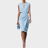 Moana – Long Sleeve Midi Dress with Round Neck