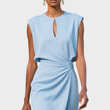 Moana – Long Sleeve Midi Dress with Round Neck