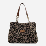Edith Leopard Print Canvas Shopping Bag