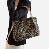 Edith Leopard Print Canvas Shopping Bag
