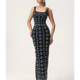 Moira - Diamond Dress Maxi Fitted Bandage Style