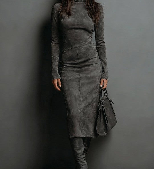 Lorena - Long Brown Midi Dress